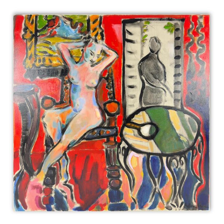 Uniek schilderij van Rob van Trier - 90 x 90 cm, Antiek en Kunst, Kunst | Schilderijen | Modern, Ophalen of Verzenden