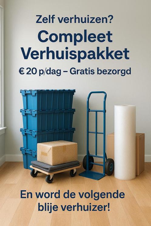 Verhuispakket te huur – Kratten + Wagens – Gratis bezorging, Diversen, Papierwaren, Ophalen