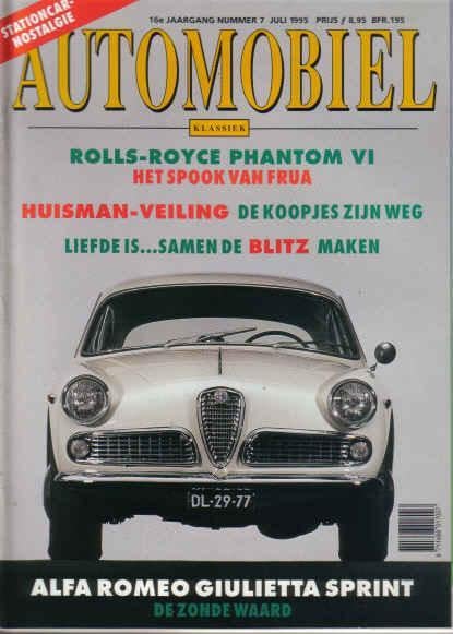Automobiel 7 1995: Alfa Romeo Giulietta Sprint - Porsche 912, Boeken, Ophalen of Verzenden, Gelezen, Algemeen