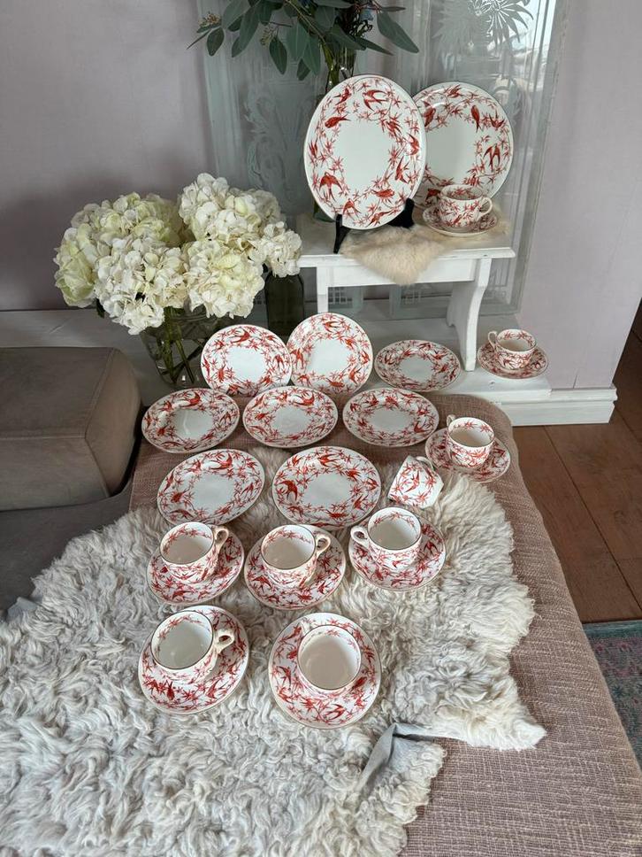 Antiek Crescent Stoke servies, 1890, 8 persoons, Huis en Inrichting, Keuken | Servies, Gebruikt, Compleet servies, Overige stijlen