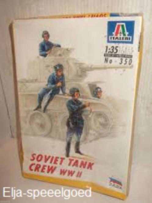 Italeri 1:35 SOVIETTANK CREW WWII 350 met 5 soldaten/figuren, Hobby en Vrije tijd, Modelbouw | Figuren en Diorama's, Nieuw, Figuur of Figuren