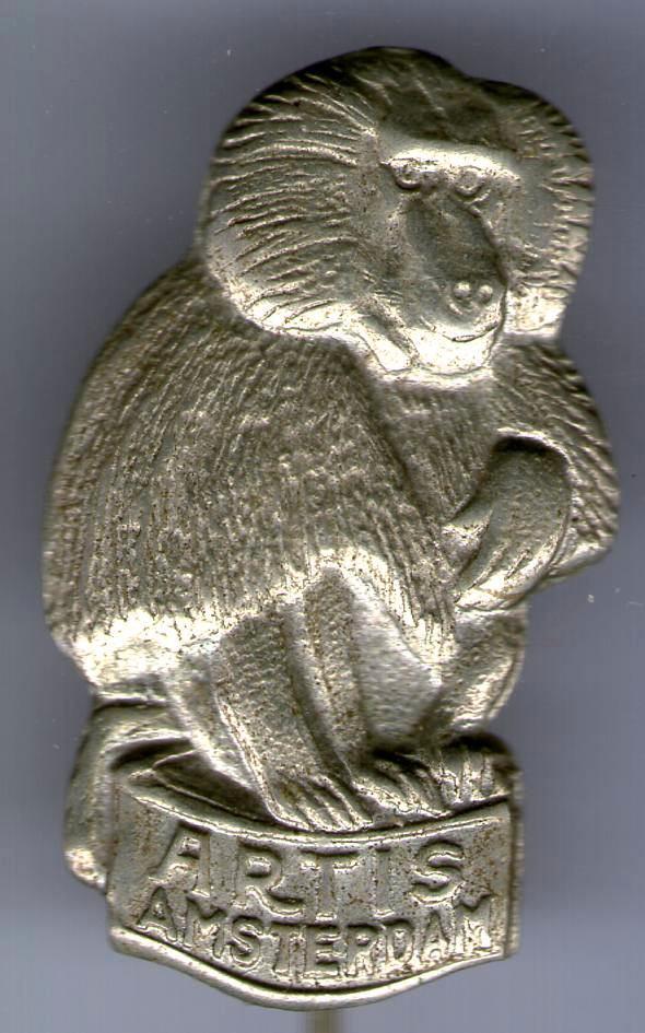 Artis Amsterdam zilverkleurig aap speldje 16x27 mm ( N_004 ), Verzamelen, Speldjes, Pins en Buttons, Nieuw, Speldje of Pin, Dier of Natuur