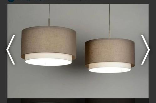 HANGLAMP MET KAPPEN EN RVS PLAFONDBALK ZGAN, Huis en Inrichting, Lampen | Hanglampen, Zo goed als nieuw, 75 cm of meer, Ophalen