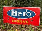 Vintage Emaille Bord Hero Drinks Langcat Bussum, Ophalen of Verzenden