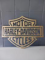 Vintage metalen plaat Embleem Harley-Davidson motor Cycles, Reclamebord, Ophalen of Verzenden, Zo goed als nieuw