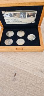 4 Gulden Wilhelmina & Penning Guldenontwerp 19, Postzegels en Munten, Munten | Nederland, 1 gulden, Setje, Zilver, Ophalen of Verzenden