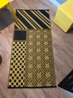 Zwart/Geel Kunststof Vloerkleed 75x157cm, Huis en Inrichting, Stoffering | Tapijten en Kleden, Zwart, Nieuw, 150 tot 200 cm, Rechthoekig