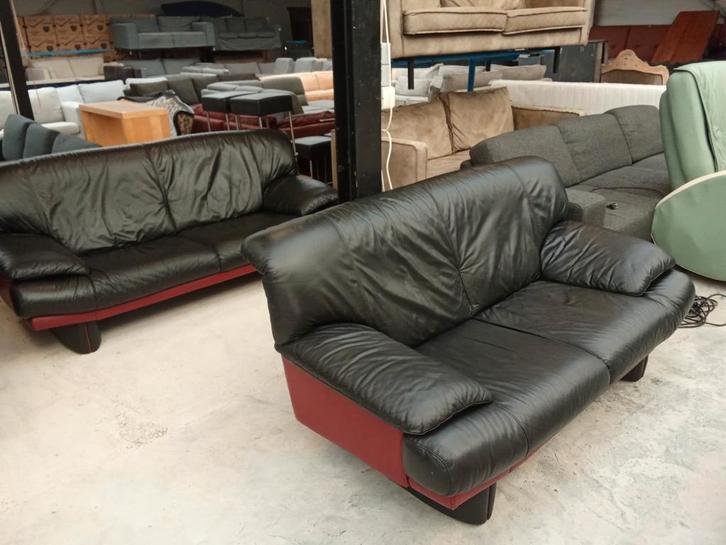 Lederen bankstel set 3-2 zits nu €200,-, Huis en Inrichting, Fauteuils, Zo goed als nieuw, 125 cm of meer, Ophalen of Verzenden