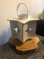 Kandelaar windlicht ster wit hout, Wit, Ophalen of Verzenden, Zo goed als nieuw, Hout