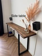 Maatwerk Massief houten hoge sidetable, Ophalen, 200 cm of meer, Zo goed als nieuw, Industrieel