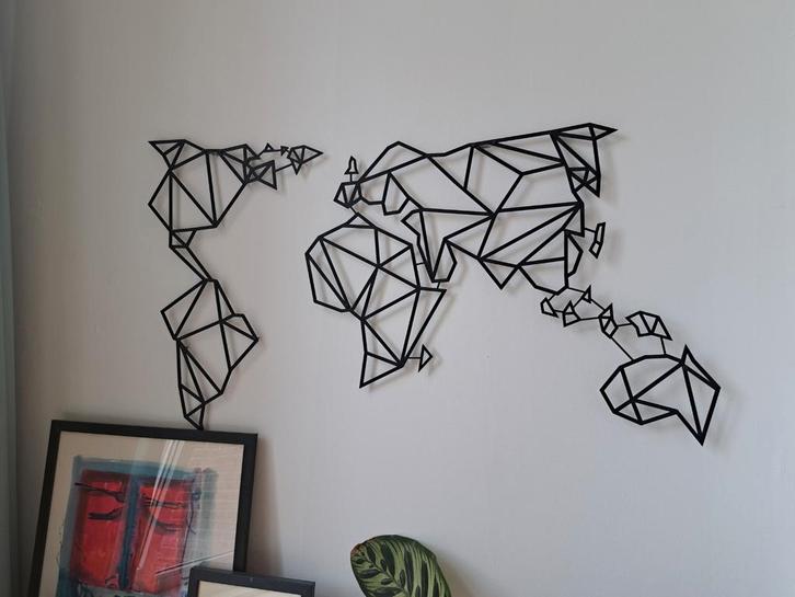 Geometrische Wereldkaart Wanddecoratie, Huis en Inrichting, Woonaccessoires | Wanddecoraties, Ophalen