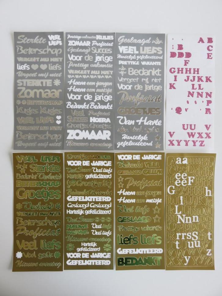 peel off stickers met wensen voor zelf kaarten maken, Hobby en Vrije tijd, Kaarten | Zelf maken, Zo goed als nieuw, Overige typen