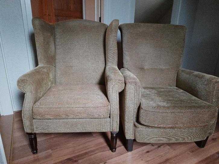 Dames en heren fauteuil, Huis en Inrichting, Fauteuils, Zo goed als nieuw, Stof, 100 tot 125 cm, Minder dan 75 cm, Ophalen