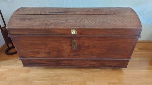 Antieke houten hutkoffer / dekenkist – 145 cm breed, Antiek en Kunst, Antiek | Woonaccessoires, Ophalen
