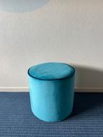 Poef blauw fluweel, Ophalen, Minder dan 50 cm, Gebruikt, Rond