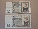 Set 2x 20 Reichsmark Duitsland Tweede Wereldoorlog, Ophalen of Verzenden, Duitsland