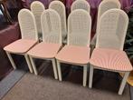 Set 4 witte stoelen webbing rug rode zitting, Huis en Inrichting, Stoelen, Ophalen of Verzenden, Zo goed als nieuw