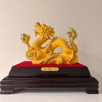 Goudkleurige Chinese Feng Shui Draak Decoratie Beeldje, Verzamelen, Ophalen, Nieuw, Fantasy
