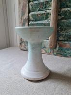 Vintage Turquoise-wit keramiek kandelaar., Ophalen of Verzenden, Wit, Minder dan 25 cm