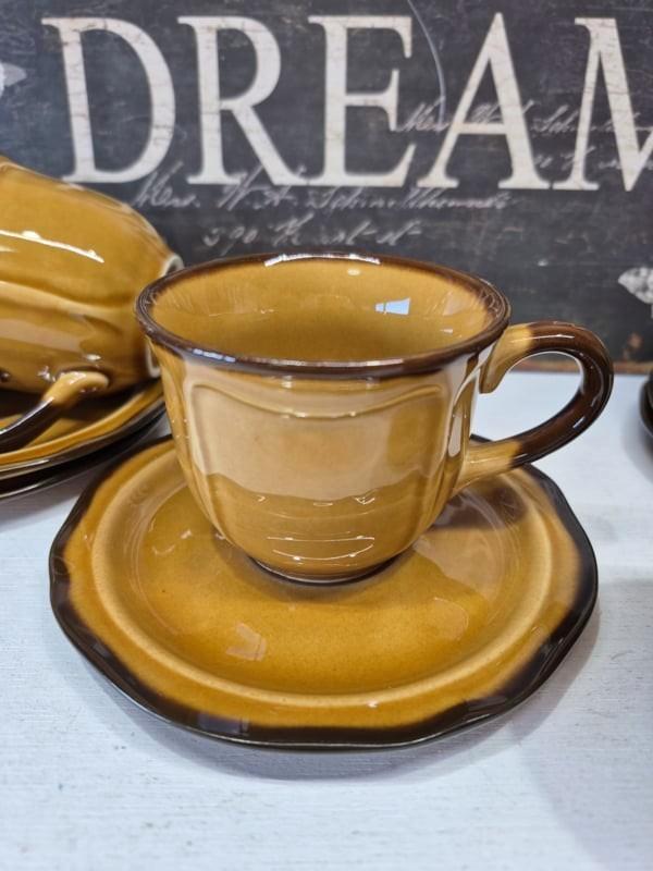 Pruszkow Porcelit Polen kop en schotel,  6 beschikbaar, Antiek en Kunst, Antiek | Servies los, Ophalen of Verzenden