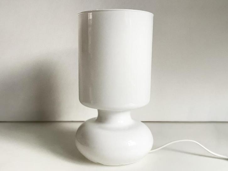 Vintage witte Ikea Lykta lamp, Huis en Inrichting, Lampen | Tafellampen, Gebruikt, Minder dan 50 cm, Glas, Kunststof, Metaal, Overige materialen