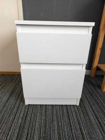 Set van 2 Ikea Malm nachtkastjes - wit , 40x48x55 - afbeelding 1