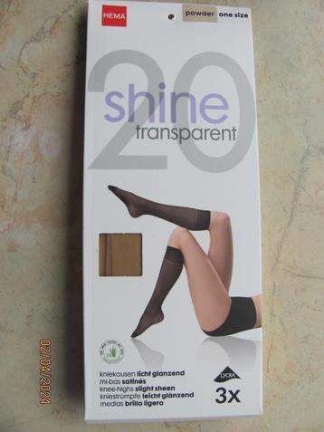 NIEUW 3 paar HEMA 20 denier panty KNIEKOUSEN one size POWDER beschikbaar voor biedingen