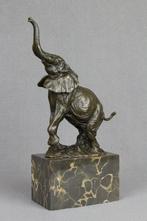 Brons Beeld Olifant op Marmer Sculptuur art deco stijl Milo, Antiek en Kunst, Verzenden