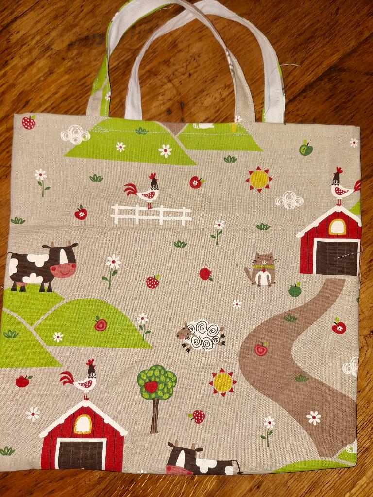 Kraamcadeau: Handgemaakte linnen shopper voor jonge ouders., Ophalen of Verzenden, Nieuw, Overige kleuren, Shopper