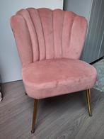 Mooie velvet fauteuil oud roze stoel, Ophalen, Zo goed als nieuw, Stof, 50 tot 75 cm