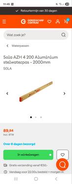 Waterpas sola AZH4 200cm, Doe-het-zelf en Verbouw, Ophalen, Zo goed als nieuw, Overige meters