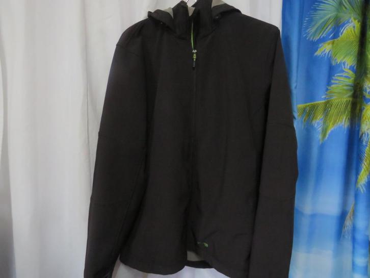 Zwart soft shell hoodiejas met capuchon mt xl Ayacucho, Kleding | Heren, Jassen | Zomer, Gedragen, Maat 52/54 (L), Zwart, Ophalen of Verzenden
