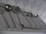 vintage 8 Sola hamerslag lepelrek Set + rek 1950-60, ook p s, Ophalen of Verzenden