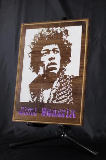Jimi Hendrix | Schilderij | Gefreesd in Walnoot beschikbaar voor biedingen