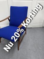 OPRUIMING Fauteuil van Teeffelen style, Vintage Mid-Century, Blauw, Ophalen of Verzenden, Zo goed als nieuw