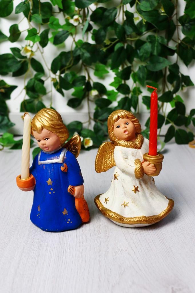 Vintage aardewerk engeltjes, Diversen, Kerst, Gebruikt, Ophalen of Verzenden