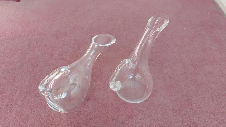 2 sier vazen glas, Huis en Inrichting, Woonaccessoires | Vazen, Gebruikt, Overige kleuren, Minder dan 50 cm, Glas, Ophalen