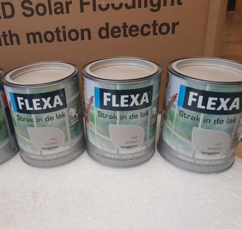 3 blikken Flexa Strak in de Lak hoogglans leisteen 1027, Doe-het-zelf en Verbouw, Verf, Beits en Lak, Nieuw, Ophalen