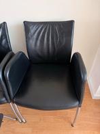 5 Zwarte Design stoelen in goede staat, Huis en Inrichting, Stoelen, Ophalen, Gebruikt, Zwart, Leer