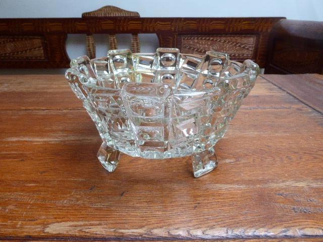 Persglazen art deco schaal,  Feigl & Morawetz, Libochevice, Antiek en Kunst, Antiek | Glas en Kristal, Ophalen of Verzenden