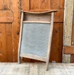 Wasbord hout met metaal zink antiek brocante decoratie, Antiek en Kunst, Curiosa en Brocante, Ophalen of Verzenden