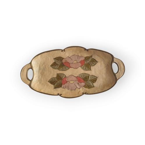Koperen serveertray klein formaat cloisonne stijl 2606, Huis en Inrichting, Woonaccessoires | Dienbladen, Gebruikt, Overige materialen
