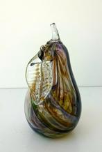 Glazen peer helder met licht en donkerbruin en groen 3738-g, Ophalen of Verzenden