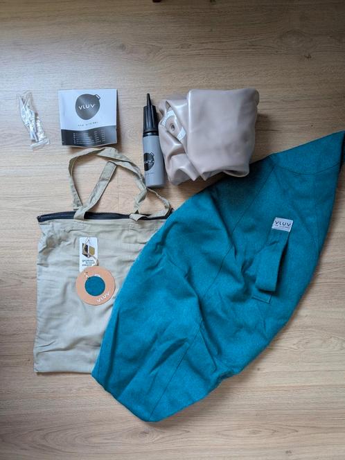 Vluv stov zitbal in kleur petrol, maat 75cm complete set, Sport en Fitness, Yoga en Pilates, Zo goed als nieuw, Ophalen of Verzenden