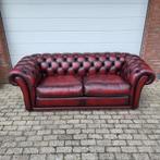 Chesterfield bank Birmingham, grote loungebank rood leer., Huis en Inrichting, Ophalen, Gebruikt, Leer, 200 tot 250 cm