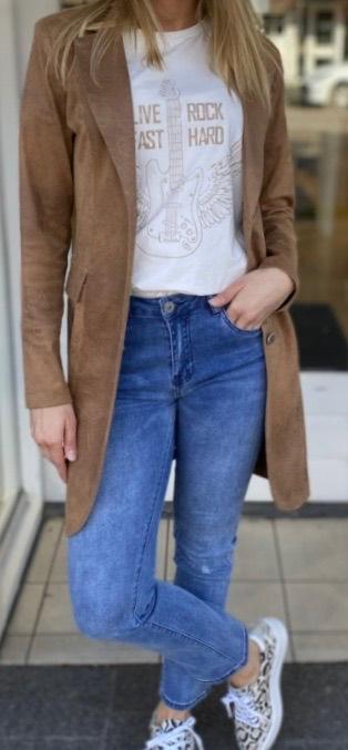 Helena Hart suede look lange blazer camel nieuw S, Kleding | Dames, Jasjes, Kostuums en Pakken, Nieuw, Jasje, Maat 36 (S), Bruin