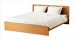 Malm eiken bed 160cm breed + nachtkastjes + lattenbodems, Huis en Inrichting, Ophalen, Bruin, Tweepersoons, 200 cm