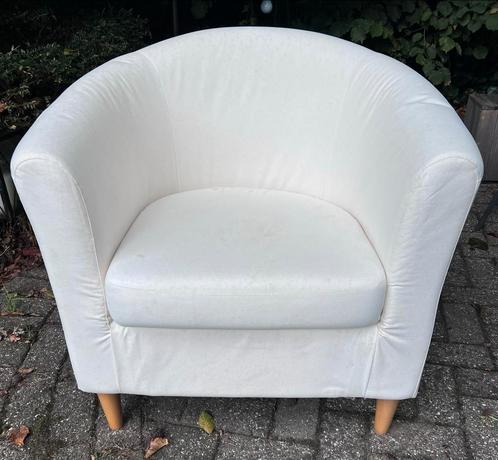 Crème stoel met extra hoes, Huis en Inrichting, Fauteuils, Gebruikt, Stof, 75 tot 100 cm, Ophalen