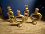 4 kaarzen standaards, Antiek en Kunst, Antiek | Kandelaars, Ophalen of Verzenden, Koper of Brons