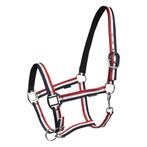 Horka Nubuck halster rood/wit/blauw maat pony, cob en full, Nieuw, Ophalen of Verzenden, Info@horka.com, Ampèrestraat 15-17 8013 PT Zwolle